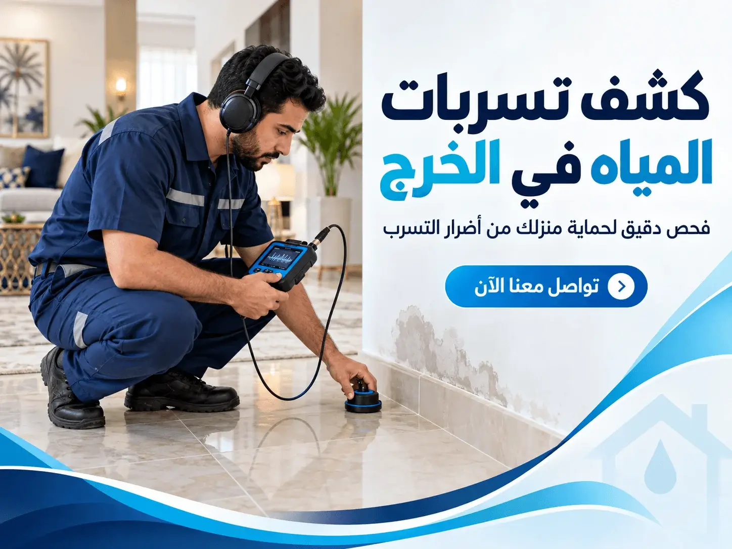 كشف تسربات المياه في الخرج